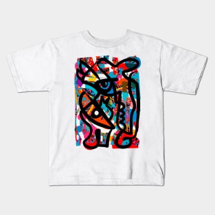 Abstract Graffiti Creatures Black and White Kids T-Shirt